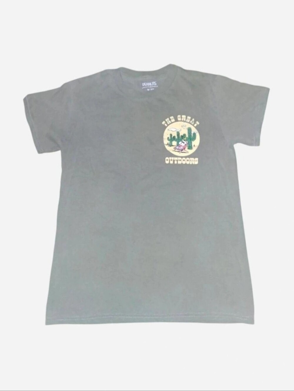 S | Peanuts Snoopy and Woodstock green t-shirt